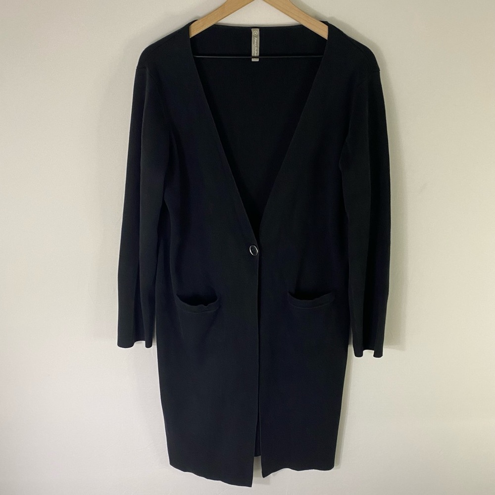 Hanna Andersson Single Button Overcoat Size Medium in Black